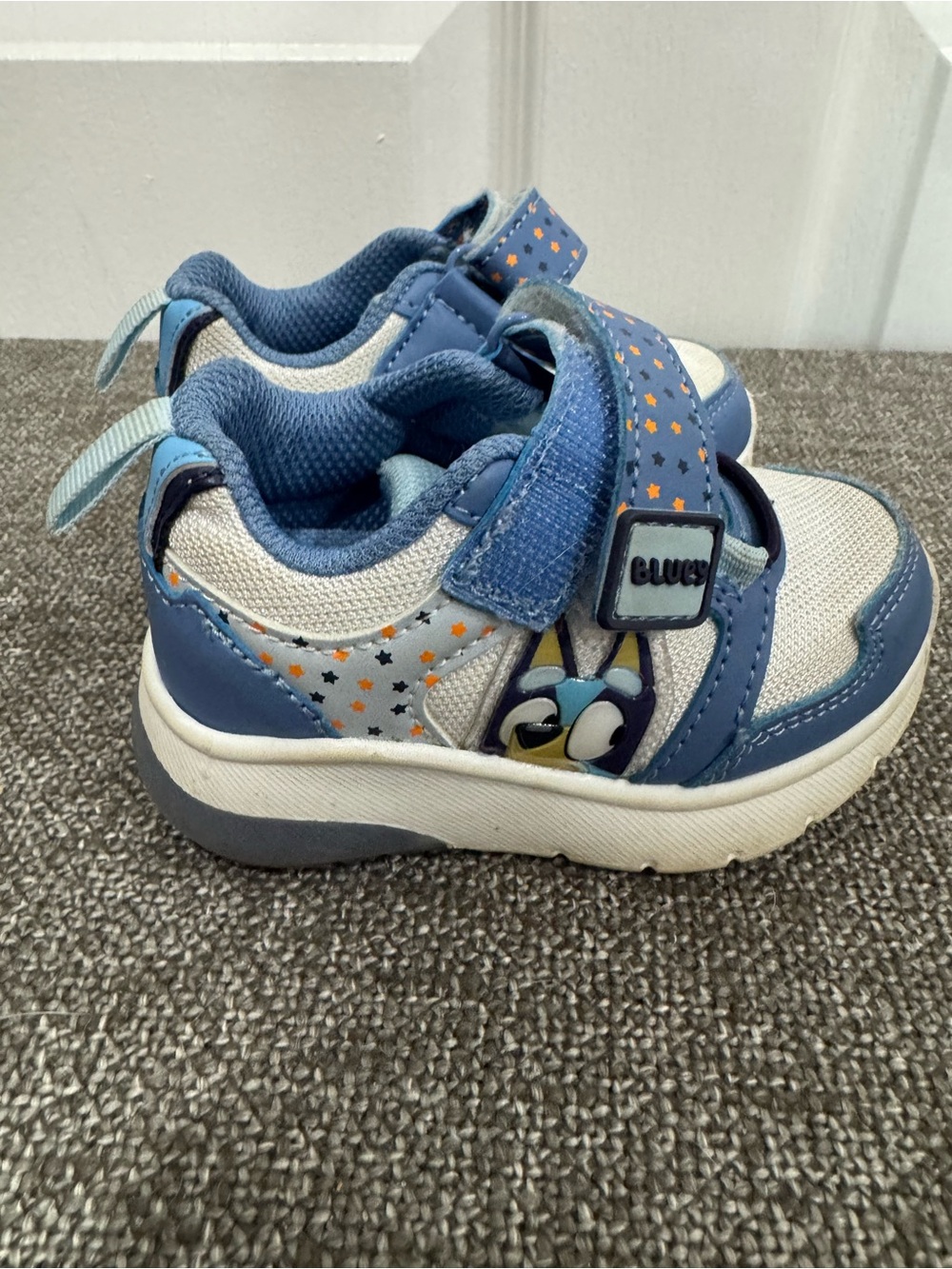 Bluey and bingo sneakers Kids Blue Star Accent Velcro Sneakers